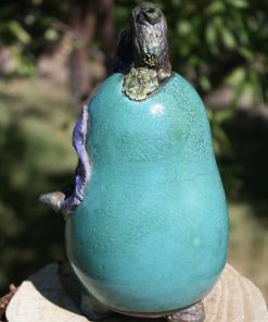 Birdhouse, Aqua Blue and Purple Raku Birdhouse #08, Ceramic Birdhouse, Hanging Pottery Birdhouse 2