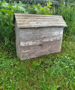 Rustic Large 9-Hole Barn Wood Bird Condo: Reclaimed Wood Birdhouse with Tin Roof with Separate Compartments for up to 9 Bird Families 2